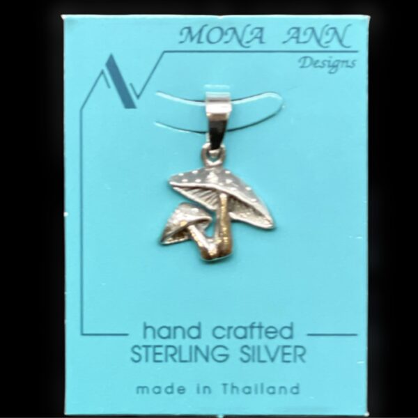 Sterling Silver Pendant - Med Mushroom