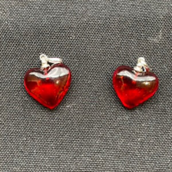 Red Amber Heart Pendant