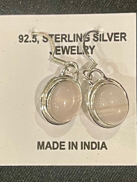 Rose Quartz Sterling Silver Earrings
