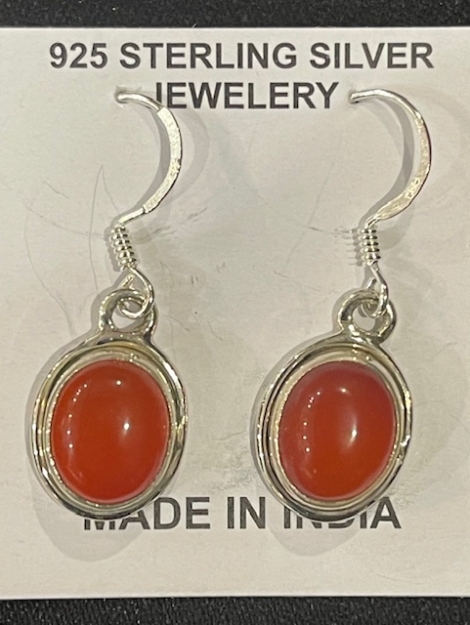 Carnelian Sterling Silver Earrings