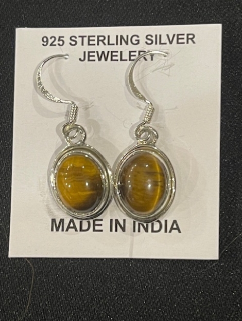 Tigers Eye Sterling Silver Earrings