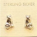 Sterling Silver Earrings - Cat