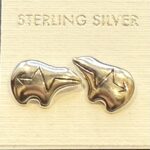 Sterling Silver Earrings - Heartline Bear