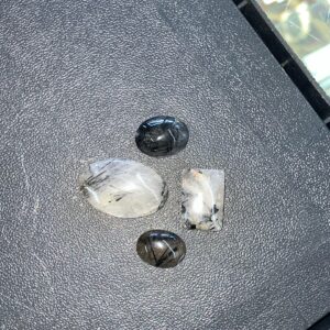 Black Tourmalinated Quartz Cabochon