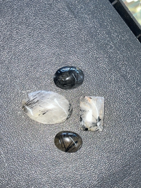 Black Tourmalinated Quartz Cabochon