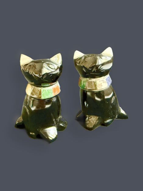 Obsidian Cat (Inlaid)