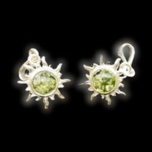 Amber Sterling Silver Pendant - Sun