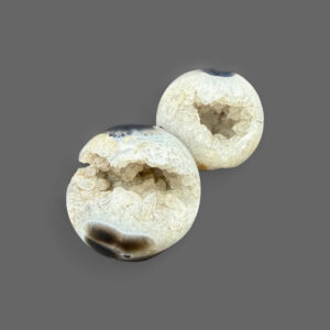 Black Banded Agate Partial Sphere (Geode)